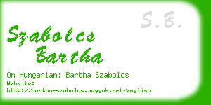 szabolcs bartha business card